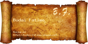 Budai Fatime névjegykártya